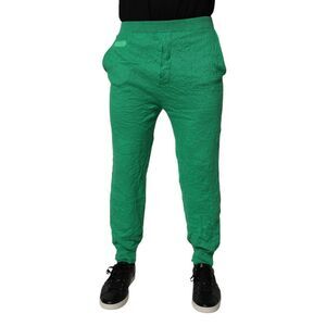 Dsquared² Green Cotton Elastic Waist Men Casual Men's Pants